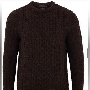 Paul James British Wool Fisherman cable jumper nwt